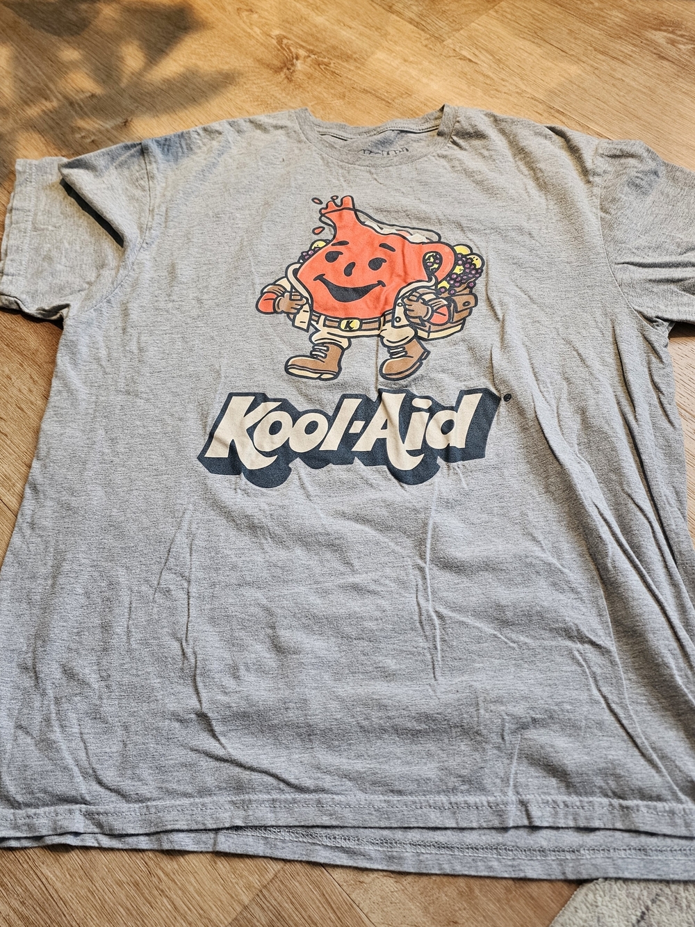 Short Sleeve Graphic Tee - Gray with Red Mascot